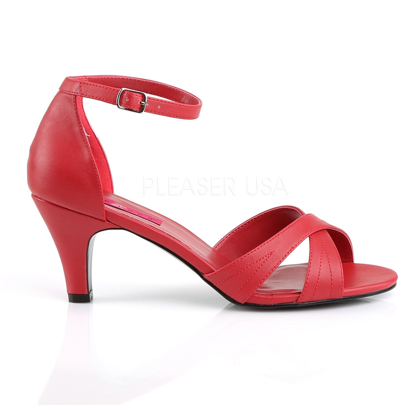 sandale rouge petit talon