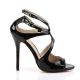 Sandales travestis noires vernies