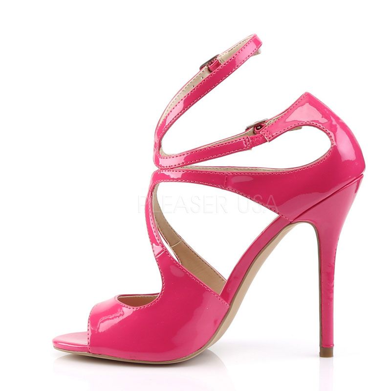 sandale a talon fushia