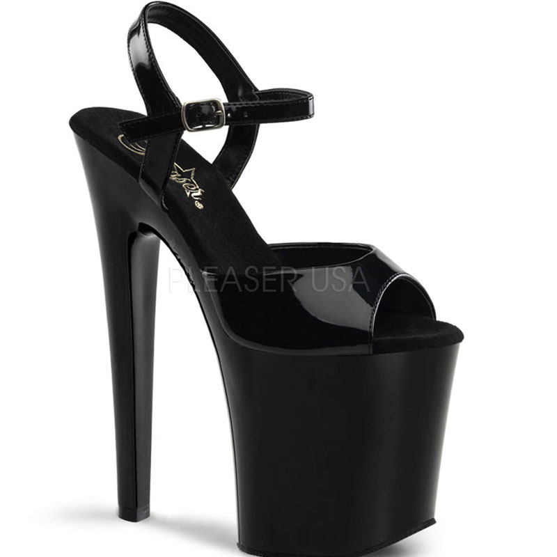 Sandale plateforme noire vernie - Pointure : 38 - Pleaser - Modalova