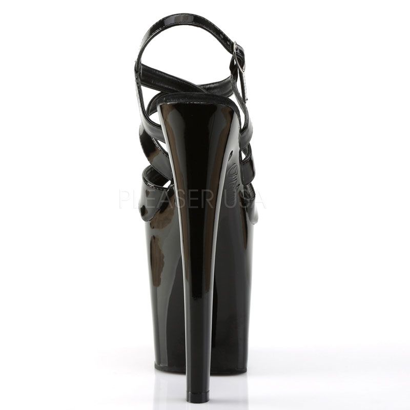 Chaussures Drag Queen sandales noires talon 20 cm