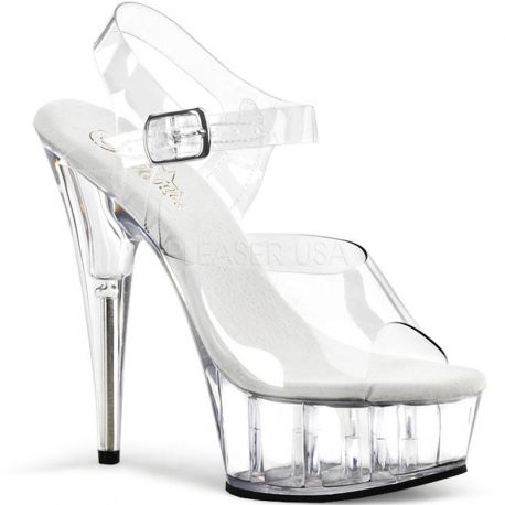 Chaussures transparentes sandales à brides talon haut delight-608