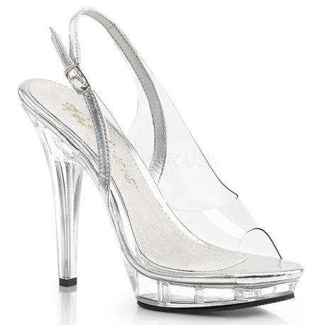 Chaussures nu-pieds transparentes à bride talon entonnoir lip-150