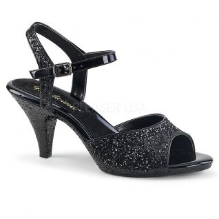 Nu-pieds paillettes noires belle-309g