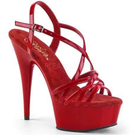Chaussure fille rouge vernie nu pied bride talon