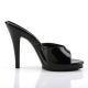 mule grande talille noire vernie