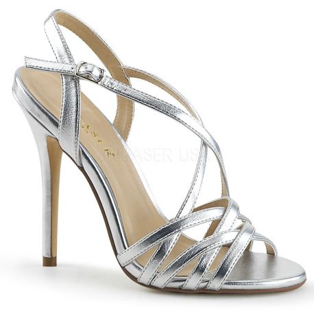 sandales à talons argentées