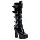 Chaussures bottes gothiques noires vernies talon haut electra-2042