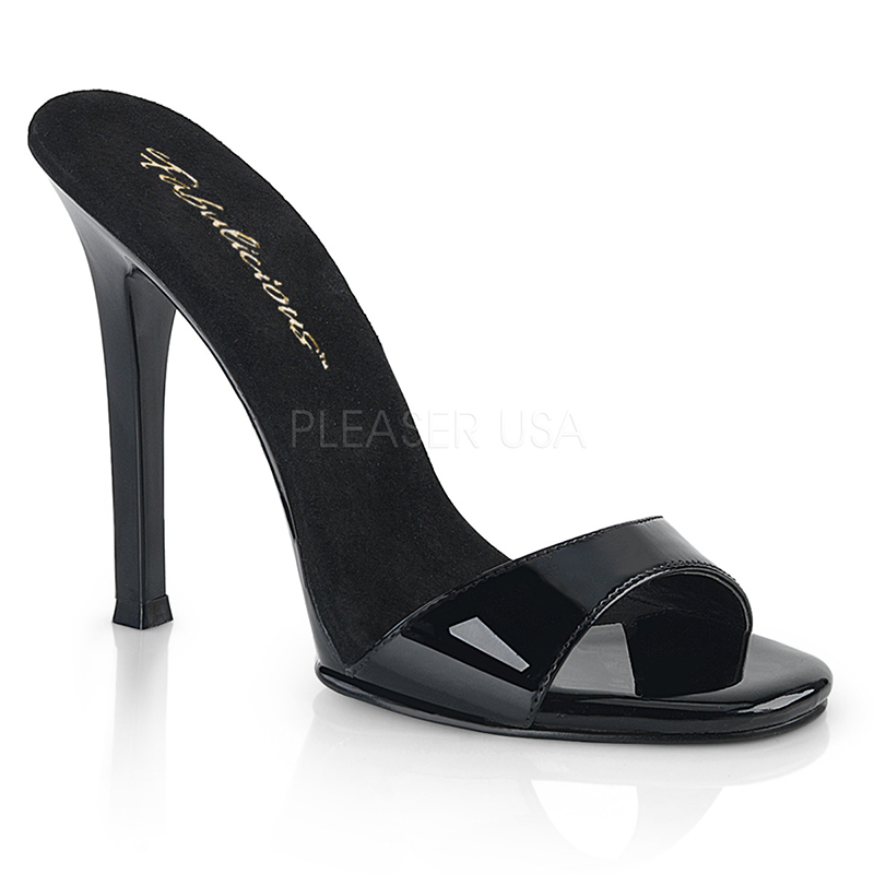 Mules talon haut noires vernies - Pointure : 41 - Fabulicious - Modalova
