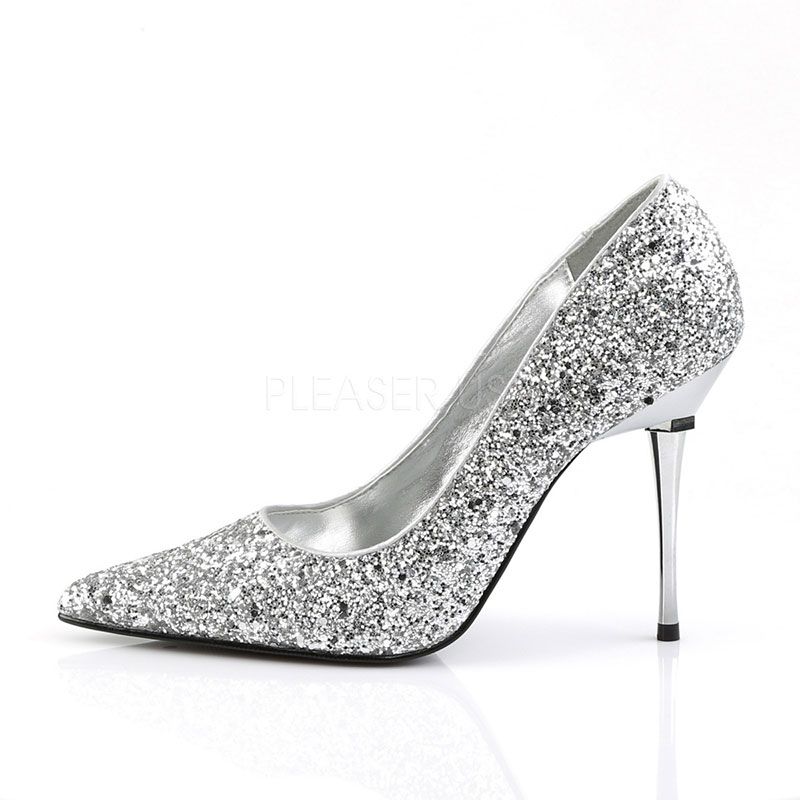 escarpins argentés paillettes
