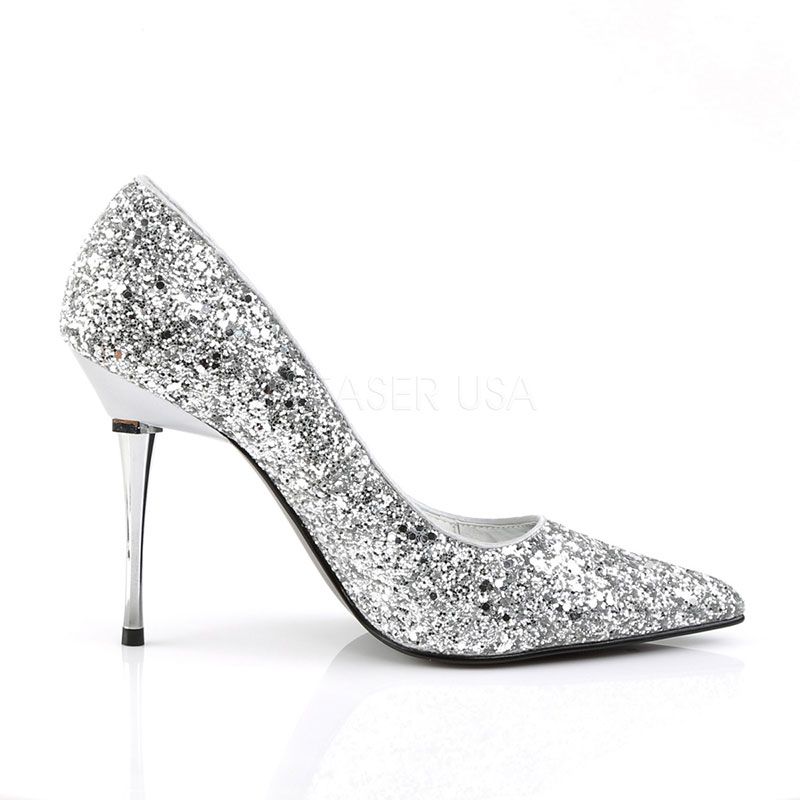 escarpins argentés paillettes