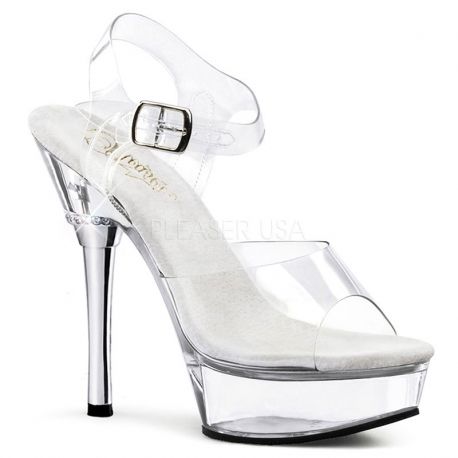Chaussures Pole Dance sandales transparentes talon plateforme allure-608