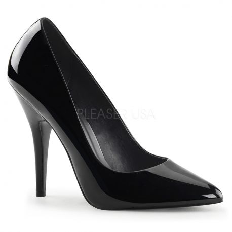 Escarpin noir vernis talon aiguille