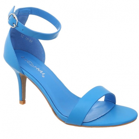sandale à talon bleu