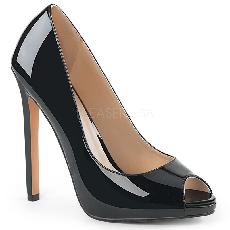 Escarpins Peep Toe noirs vernis - Pointure : 42 - Pleaser - Modalova