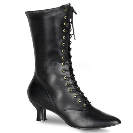 Bottine à lacet petit talon coloris noir