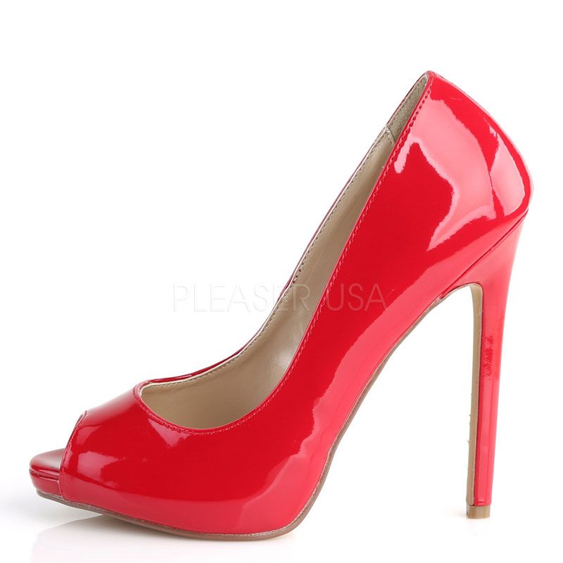 Escarpin rouge bout ouvert outlet
