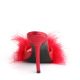 chaussure grande taille mule marabou rouge