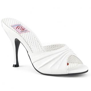 Mules blanches Pin Up