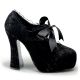 Chaussures gothiques escarpins en satin et dentelle noire talon large