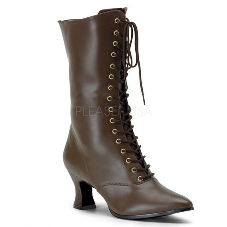 Bottines style rétro coloris maron victorian-120