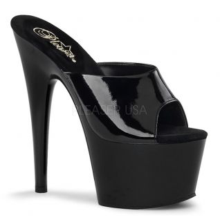 Mule haute noire vernie