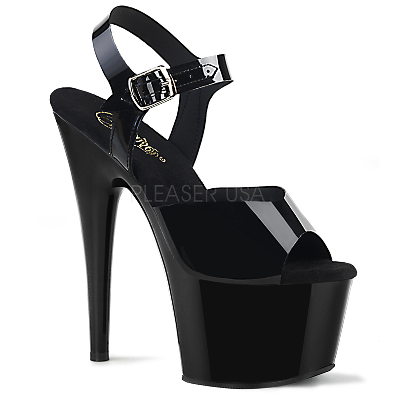 Sandale Stripper noire vernie - Pointure : 35 - Pleaser - Modalova