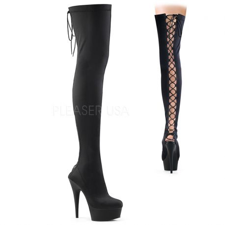 Cuissardes chaussettes lycra noir talon haut sexy