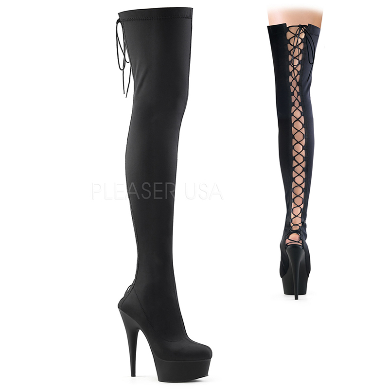 Cuissardes lycra noir - Pointure : 36 - Pleaser - Modalova