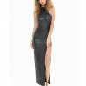 Robe longue laquée noire