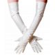 Gants longs en vinyle blanc pour femme - Accessoire de mode fétichiste