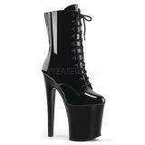 Bottines vernies noires talon extrême