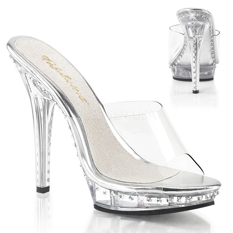 Chaussure d ete plastique transparent mule a talon