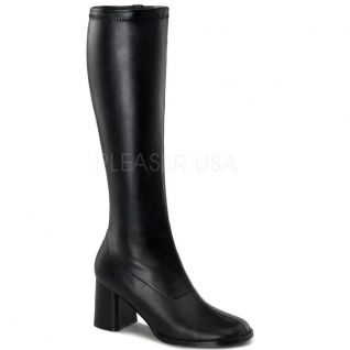 Botte noire mat talon carré