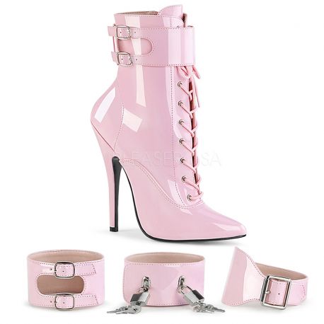 Bottines roses vernies talon extrême