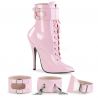 Bottines roses vernies talon extrême