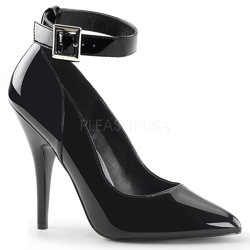 Escarpins noirs vernis bride cheville - Pointure : 35 - Pleaser - Modalova
