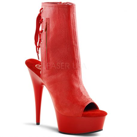 Bottines rouges ouvertes à lacet delight-1018