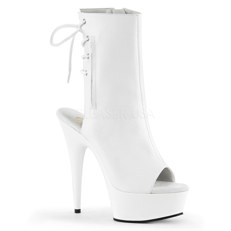 Bottines blanches ouvertes à lacet - Pointure : 37 - Pleaser - Modalova