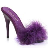 Mules plume de cygne violette