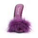 pantaoufle froufrou violet talon aiguille