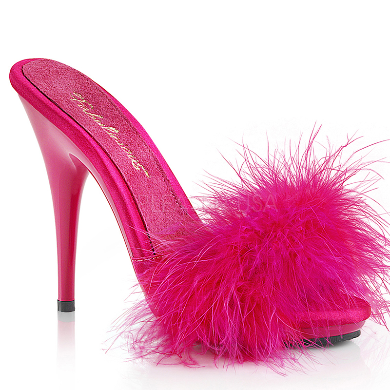 Mules plume de cygne coloris fushia - Pointure : 42 - Fabulicious - Modalova