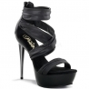 Nu-pieds noirs talon métal
