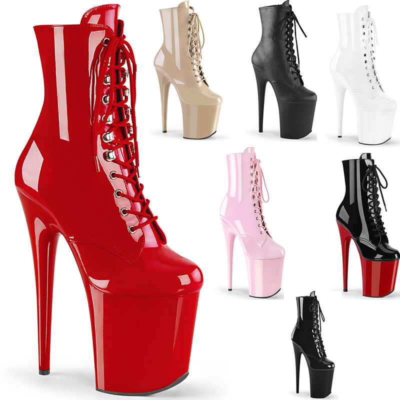 Bottines haute plateforme - Pointure : 42 - Couleur : Noir vernis - Pleaser - Modalova