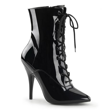 Bottines noires vernies à lacet seduce-1020