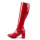 Bottes rouges vernies talon carré petit prix