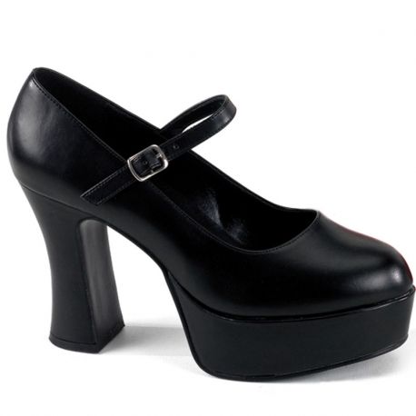 Chaussures escarpins gothiques noires talon haut plateforme maryjane-50