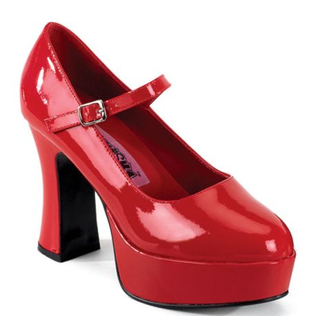 Chaussures escarpins gothiques rouges vernies plateforme maryjane-50