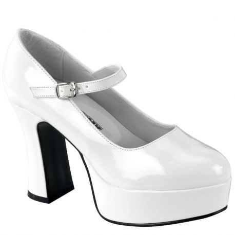 Chaussures blanches à talon bas des années 20 - Retro Verso