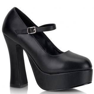 Escarpin plateforme et talon carr NOIR 37 41 46 Talon de 11 13 cm